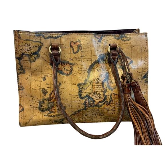 Patricia Nash European Map Print Bag Style P876414 - Picture 1 of 12